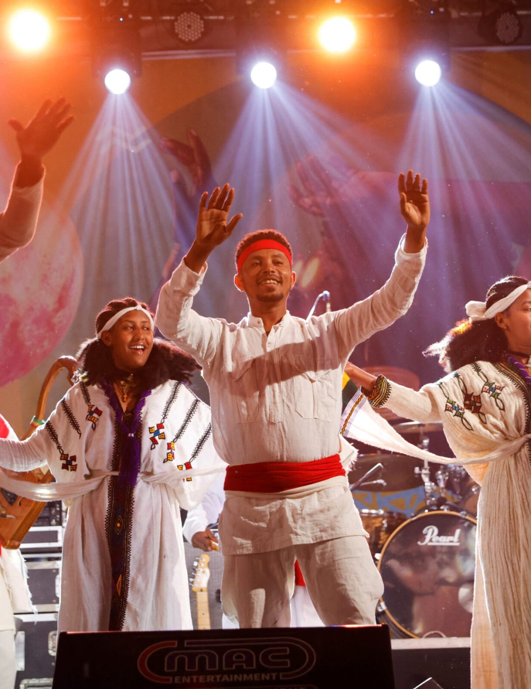 Ethiopian traditional dancers perform during the Jazz show at the Ethio-Jazz Festival in Addis Ababa, Ethiopia April 29, 2023. REUTERS/Tiksa Negeri